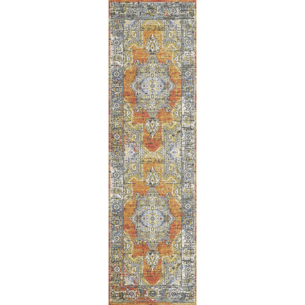 Dynamic Rugs 4093-359 Mabel 2.2 Ft. X 7.7 Ft. Finished Runner Rug in Rust/Navy/Multi